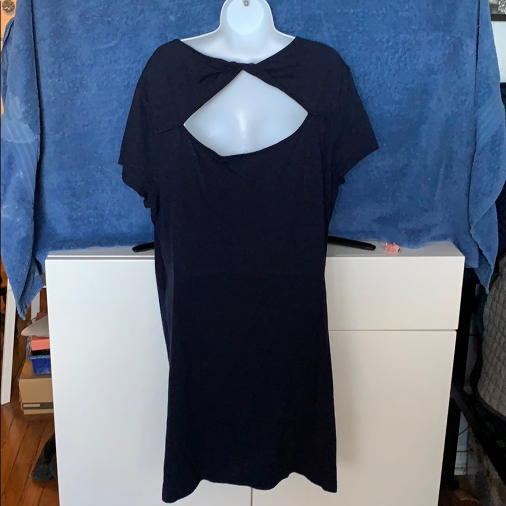 Gap Factory Twist Back T Shirt Dress Navy XL - Picture 2 of 4